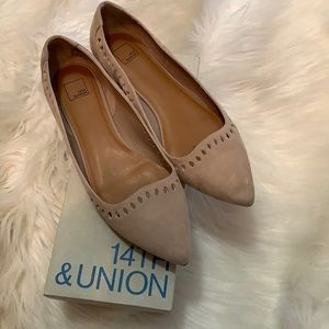 14th & Union Women’s Suede Dusty Rose flats, Size 8M